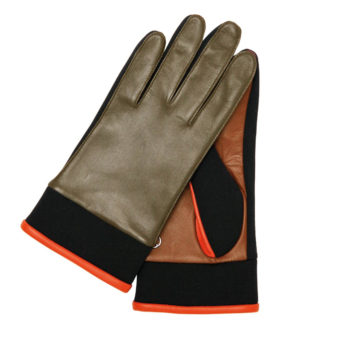 KESSLER® Stella (Farbe : Multicolor Olive | Größe : 8) Damen Lederhandschuhe 