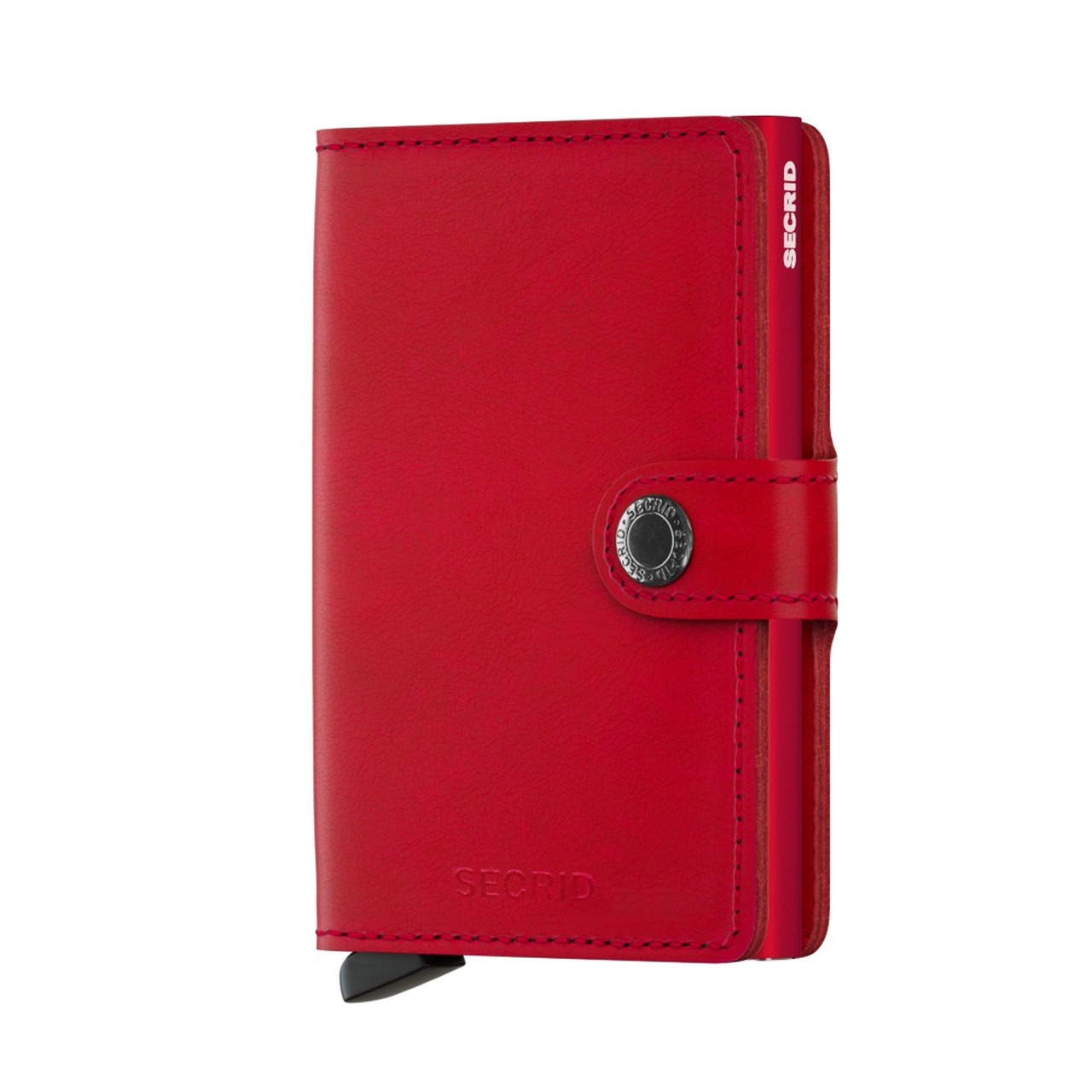 SECRID Miniwallet, rot, aus Leder, mit Druckknopfverschluss