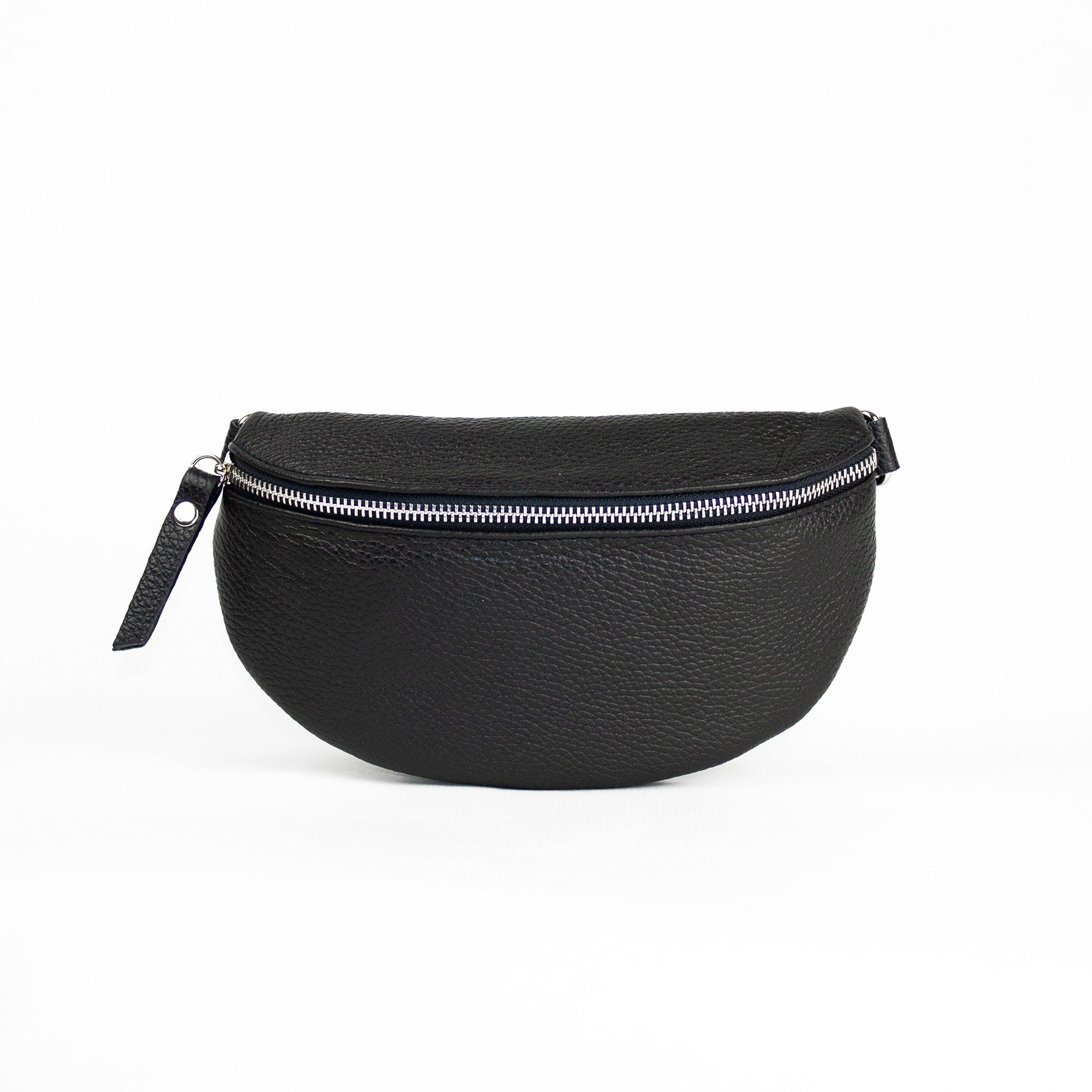 Cross-Over Body Bag in Leder - black